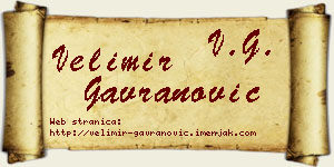 Velimir Gavranović vizit kartica